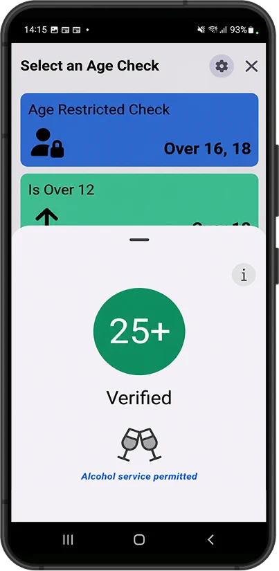 Luciditi age check verified — 25+, alcohol service permitted